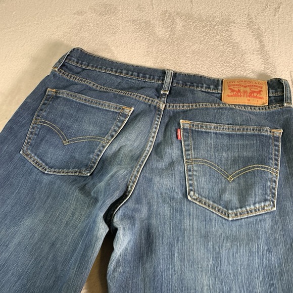 Levis 541 Jeans Mens 33x32 (34x30) Blue Athletic Fit Stretch Medium Wash Zip Fly - Picture 13 of 14